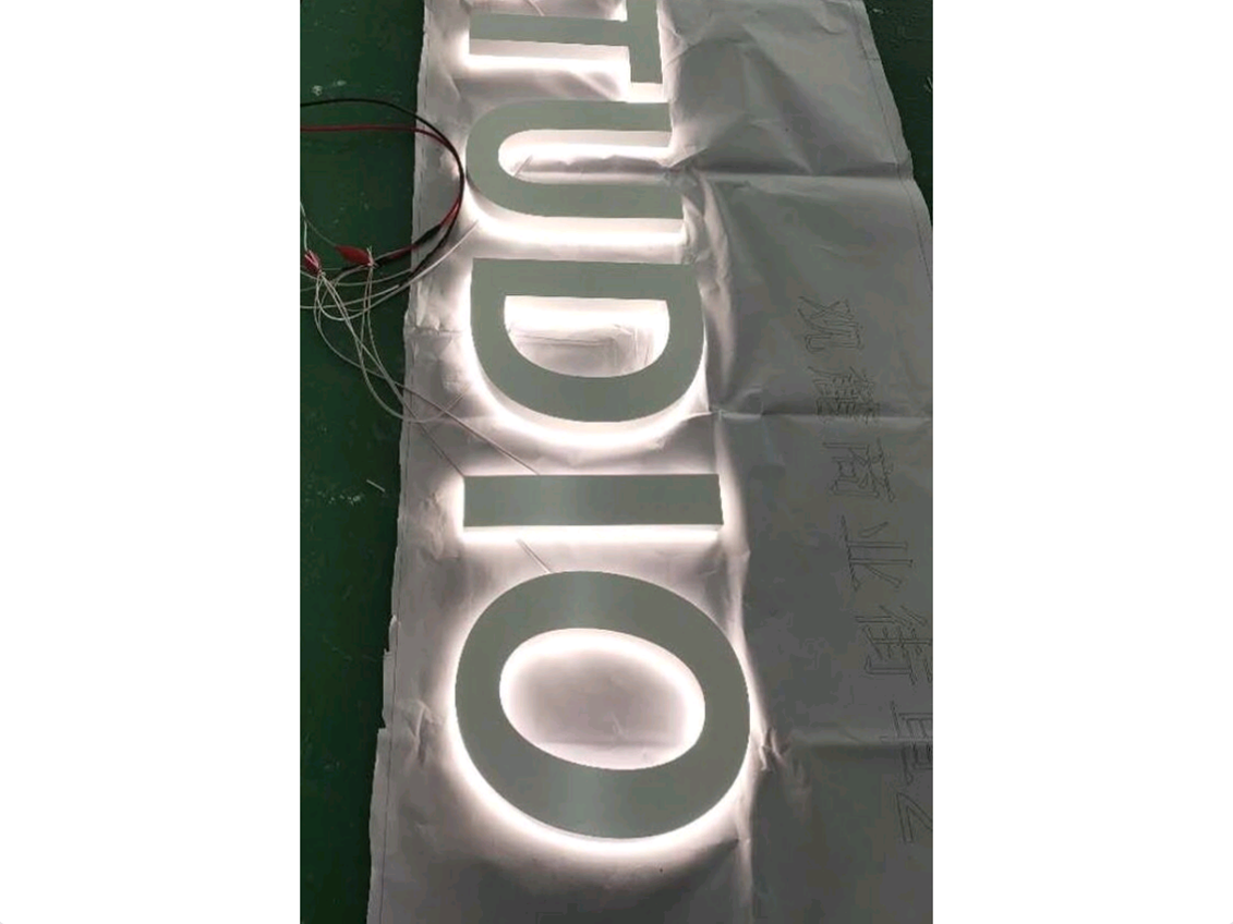Stainless steel sign, Illuminated Logo Sign-Backlit-Brushed Metal with acrylic- 3D Design Personalized Signage-Personalized Channel Letters