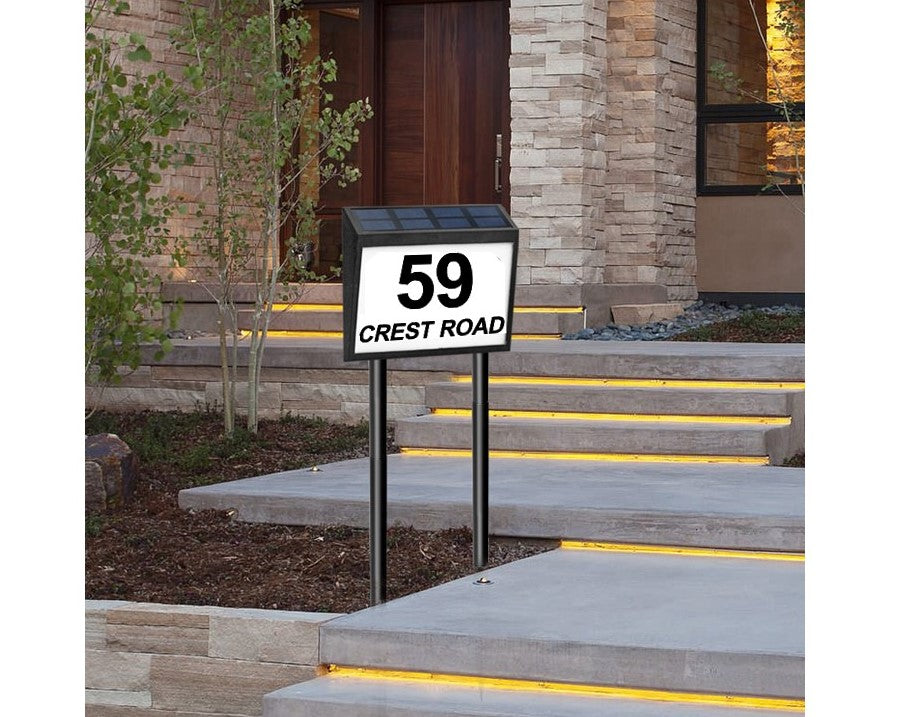 House Number for Outside,Solar Led Address Sign for Yards with Stakes, Outdoor sign, address Plaques